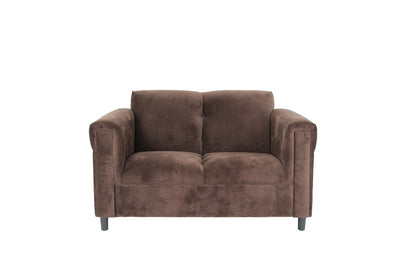 72" Dark Brown and Black Microsuede Love Seat