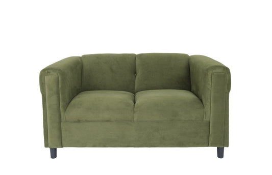 54" Green and Black Microsuede Love Seat