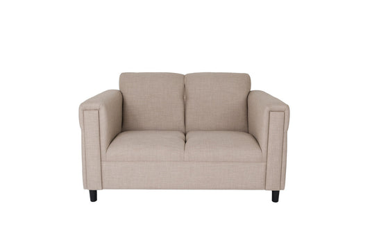 72" Deep Taupe and Black Polyester Blend Love Seat