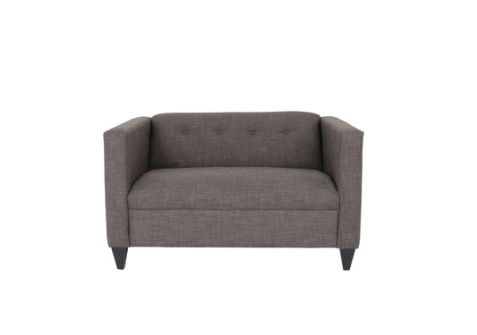 50" Charcoal and Dark Brown Polyester Blend Love Seat