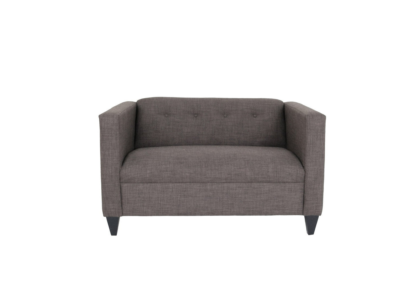 50" Charcoal and Dark Brown Polyester Blend Love Seat