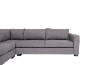 Gray Polyester Blend L Shaped Three Piece Sectional