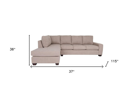 Tan Polyester Blend L Shaped Two Piece Sectional