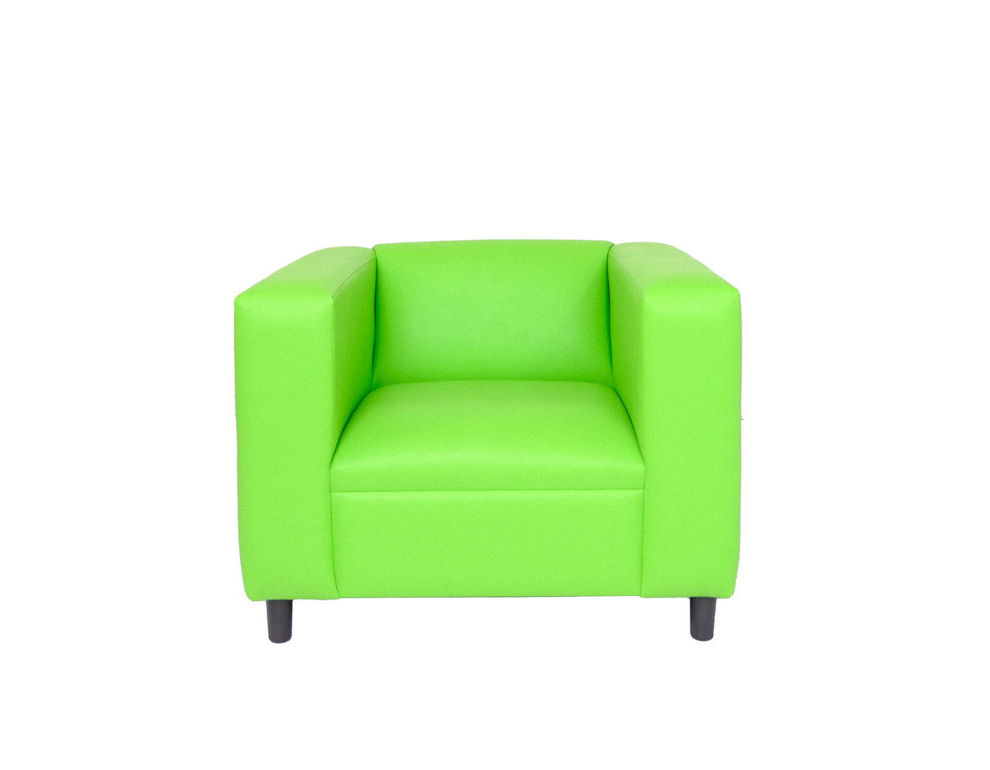 36" Neon Green And Black Faux Leather Arm Chair