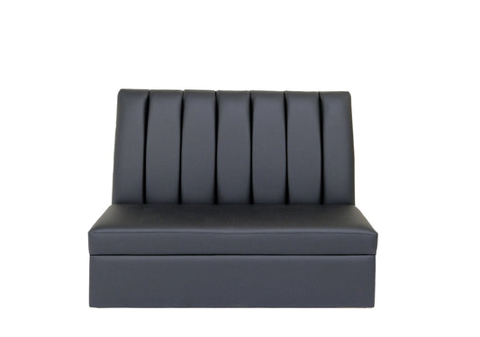 48" Black Faux Leather Armless Love Seat