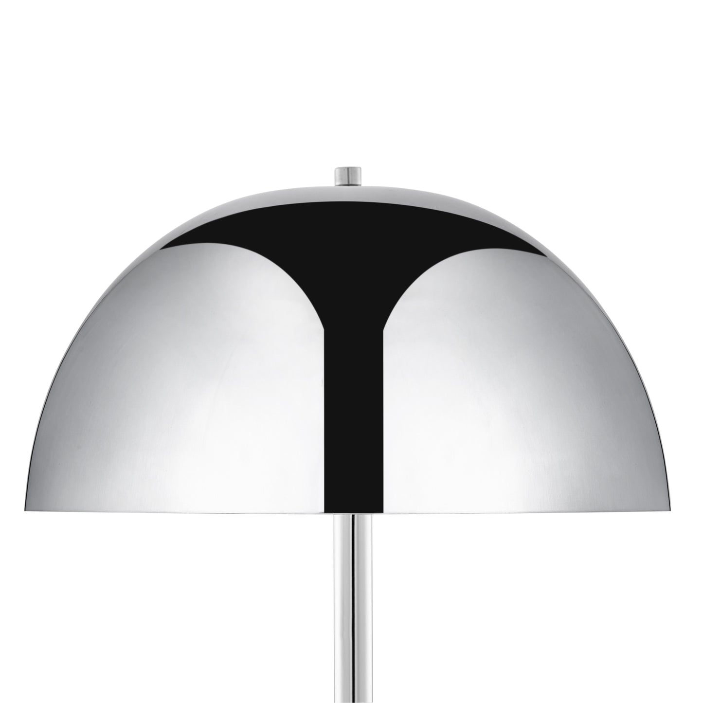 65" Chrome and White Floor Lamp With Silver Metallic Dome Shade