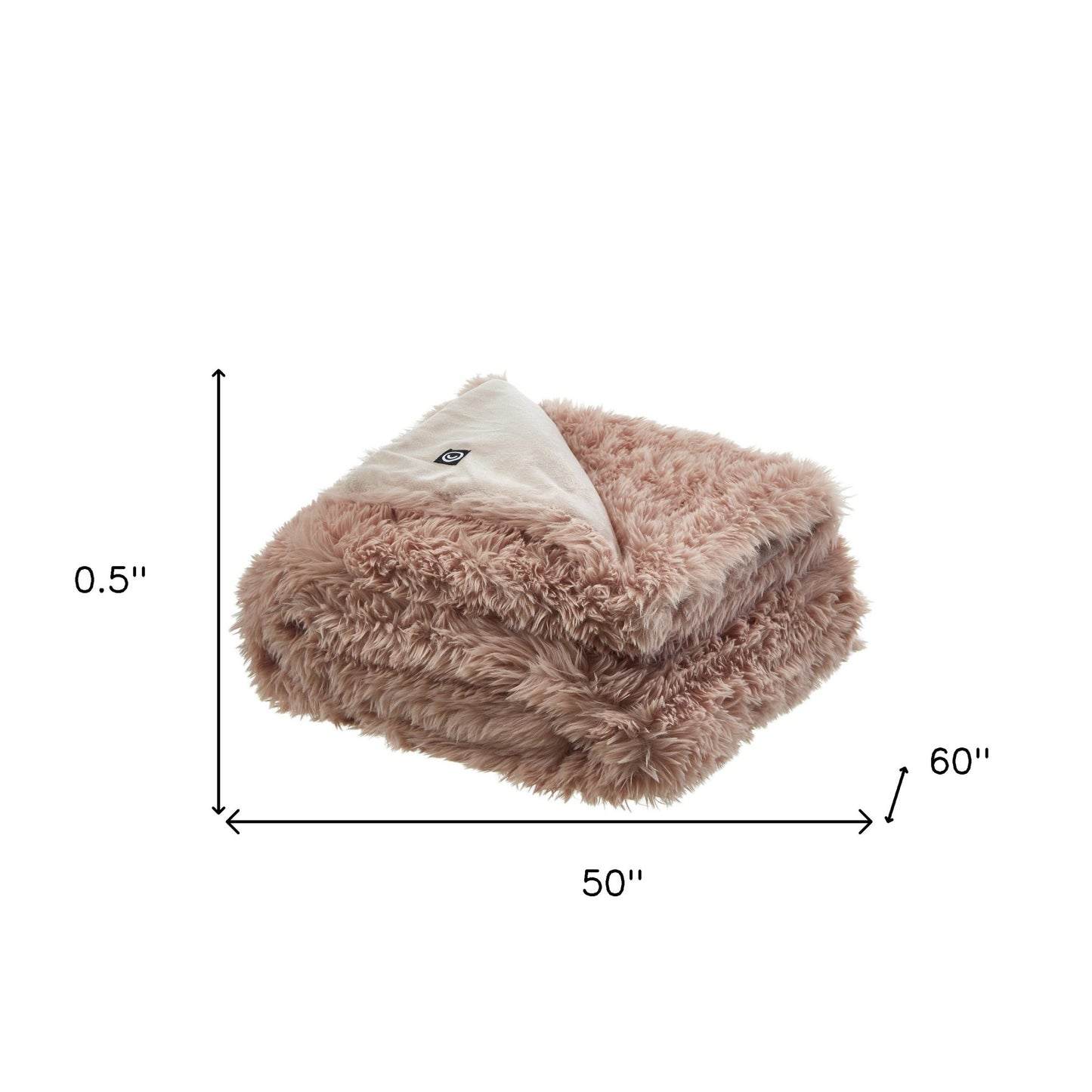 Blush Knitted PolYester Solid Color Plush Throw Blanket