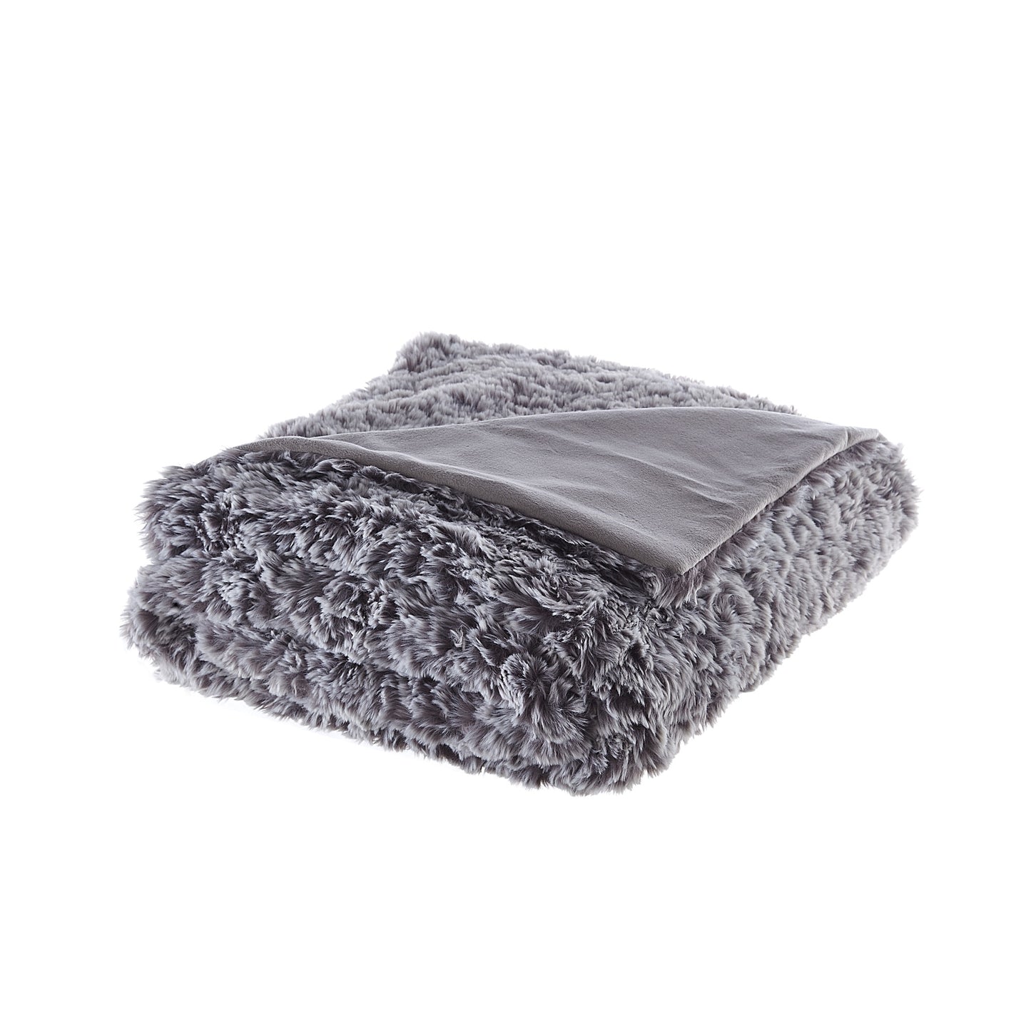 Black Knitted PolYester Solid Color Plush Throw Blanket