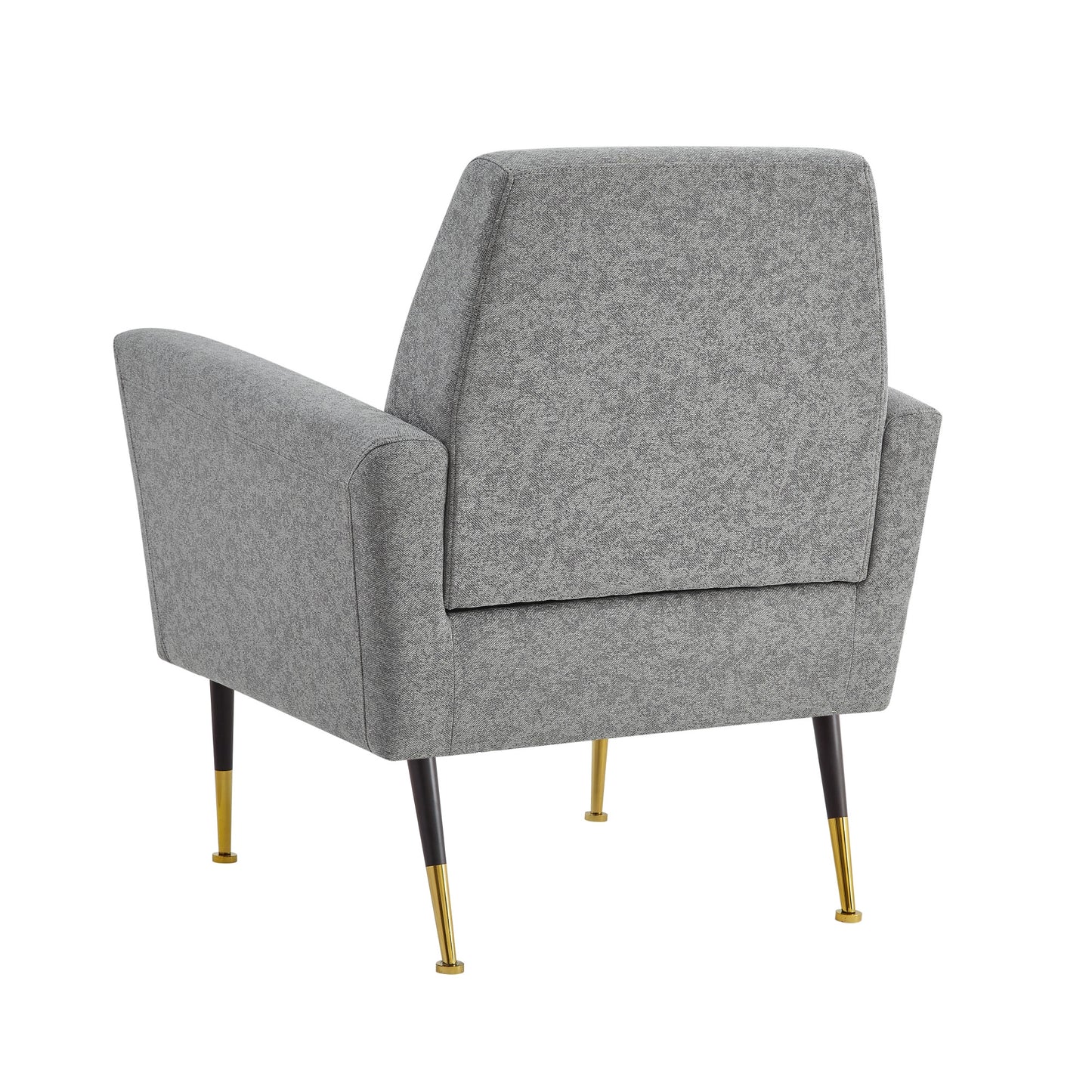 32" Light Gray And Gold Linen Arm Chair