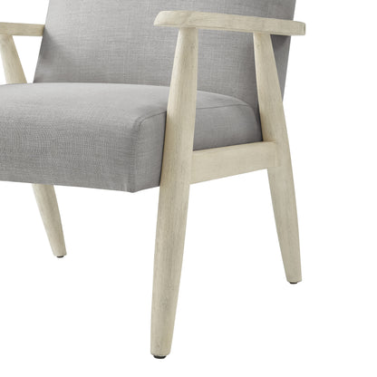 30" Gray And Cream Linen Arm Chair