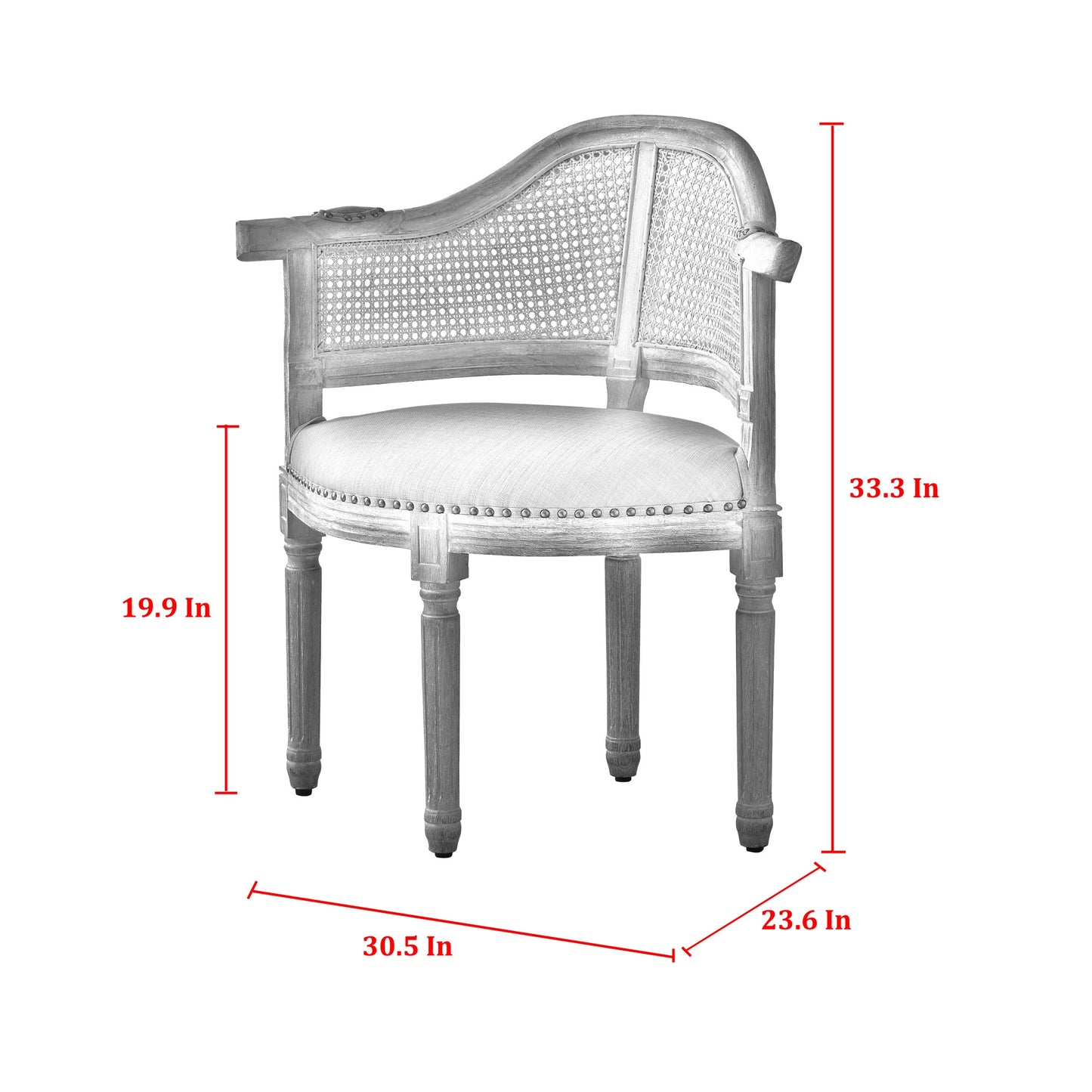 24" Beige Linen Arm Chair