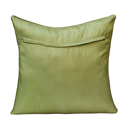 Set of Two 20" X 20" Green and Yellow Botanical Polyester Zippered Pillow