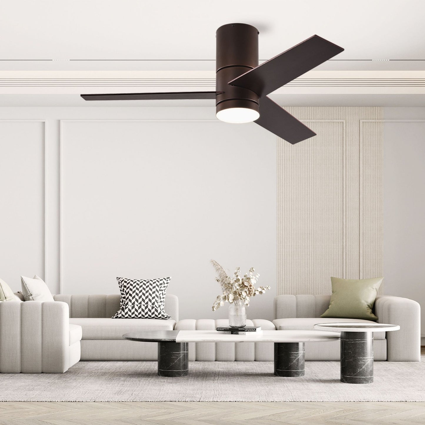 42" Dark Brown Propeller Three Blade Dimmable Remote Control Integrated Light Ceiling Fan