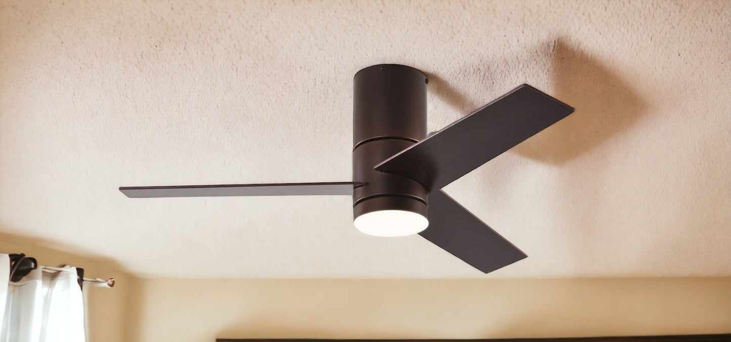 42" Dark Brown Propeller Three Blade Dimmable Remote Control Integrated Light Ceiling Fan